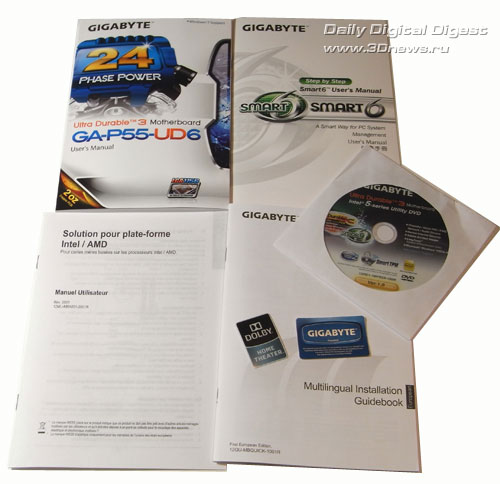 Gigabyte GA-P55-UD6-С комплектация 1