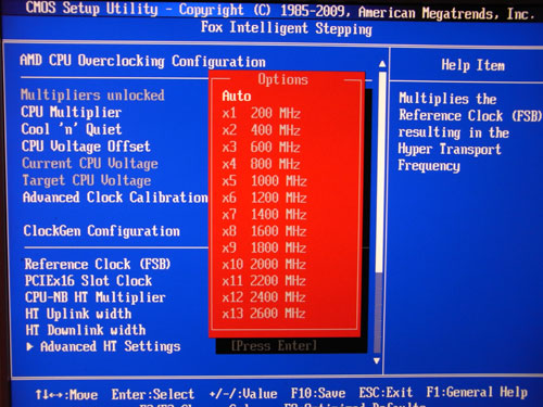 Foxconn Cinema II Deluxe множитель HT