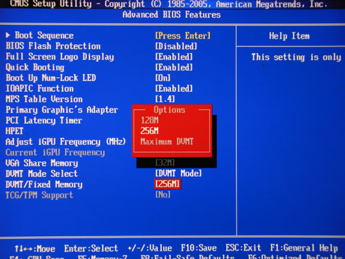 MSI H57M-ED65 GPU Memory