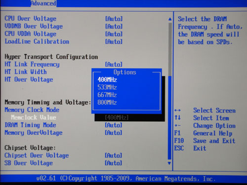 ASUS M4A785TD-V EVO частота памяти