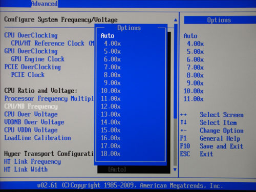 ASUS M4A785TD-V EVO множитель NB