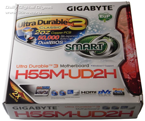Gigabyte H55M-UD2H упаковка