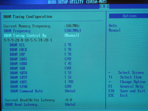 Biostar TH55XE настройки памяти 1