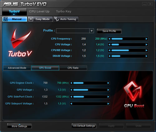 ASUS M4A89GTD PRO/USB3 разгон TurboV GPU