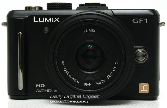 Panasonic LUMIX DMC-GF1. Вид спереди