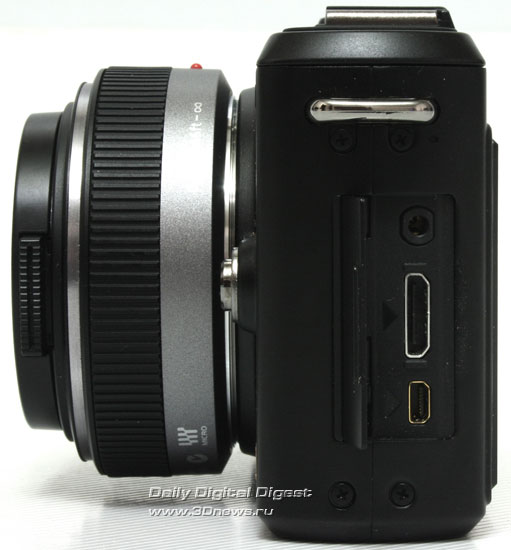 Panasonic LUMIX DMC-GF1. Вид слева