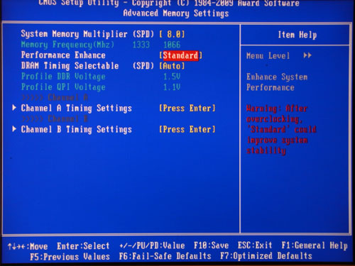Gigabyte H55M-UD2H настройки памяти 2