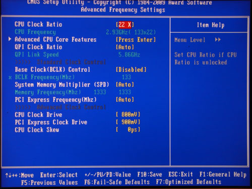 Gigabyte H55M-UD2H настройки разгона 3