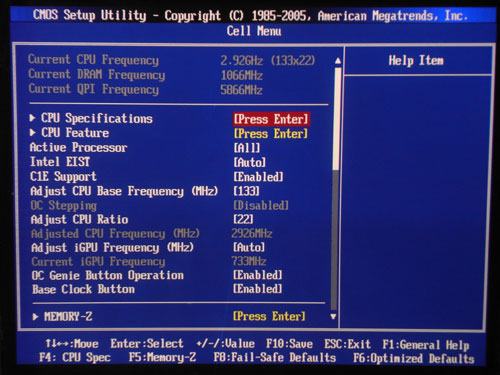 MSI H55-GD65 функции разгона 1