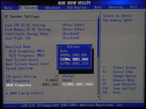 ASRock P55 Deluxe3 частота памяти