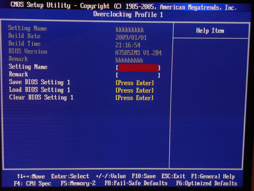 MSI P55-GD85 OC Profile 1