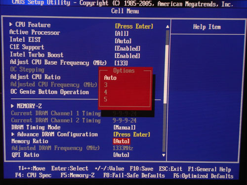 MSI P55-GD85 частота памяти