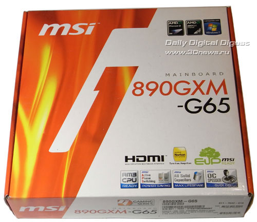 MSI 890GXM-G65 коробка