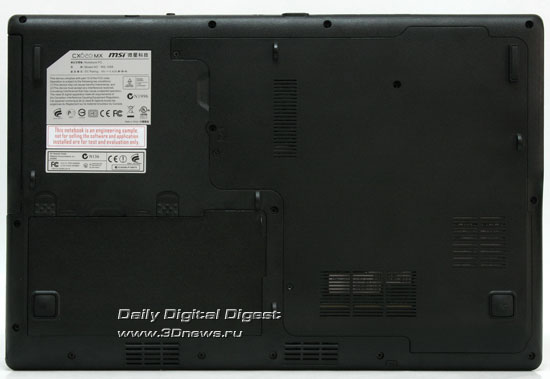 MSI CX620MX. Вид снизу   MSI CX620MX. Вид снизу