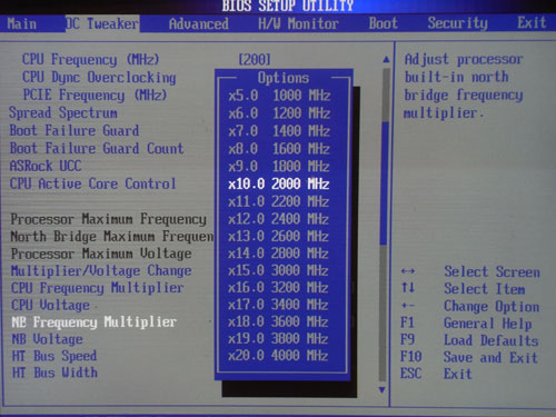 ASRock 890GM Pro3 множитель NB