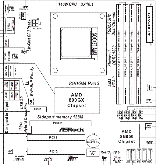 ASRock 890GM Pro3 схема