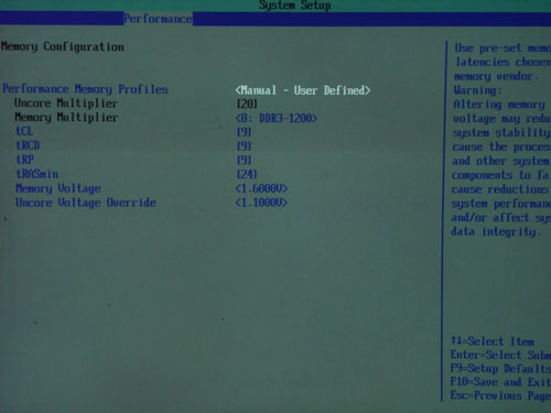 Intel DH57JG настройки памяти 1