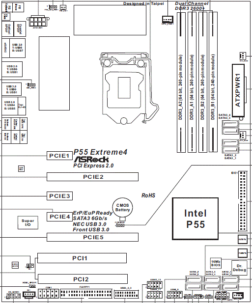 ASRock P55 Extreme4 схема