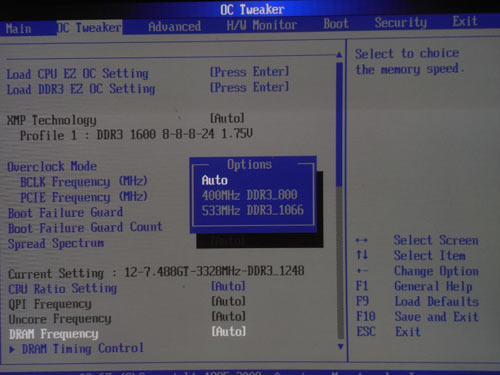 ASRock X58 Extreme6 частота памяти