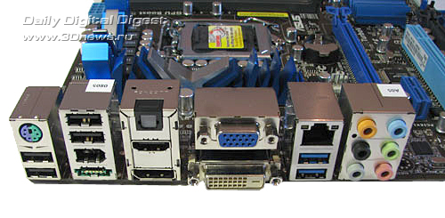 ASUS P8H67-M Evo задняя панель