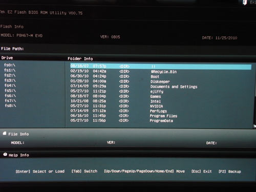 ASUS P8H67-M Evo EZ Flash 2