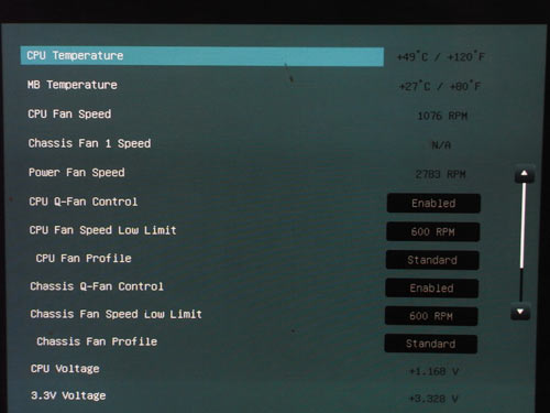 ASUS P8H67-M Evo системный мониторинг 1
