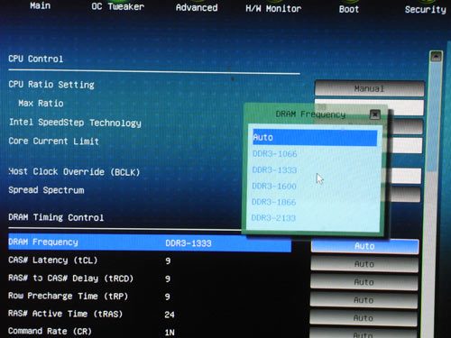 ASRock P67 Extreme4 частота памяти