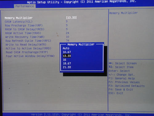 Sapphire P67 Hydra частота памяти