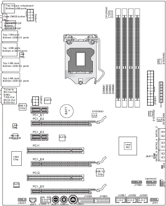  MSI P67A-GD80 схема 