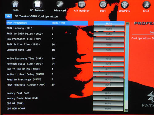  ASRock Fatal1ty P67 Professional настройки памяти 1 