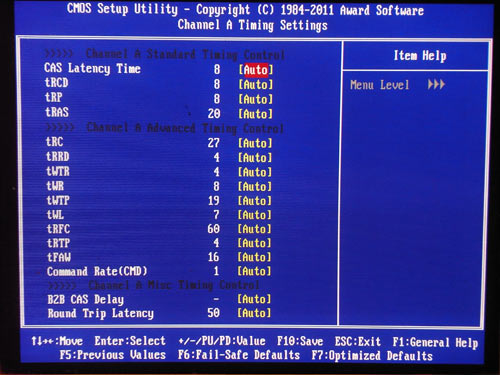 Gigabyte X58A-OC настройки памяти 1