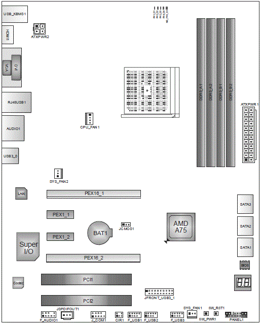 Biostar TA75A+ схема
