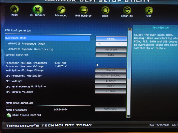ASRock A75 Extreme6 настройки разгона