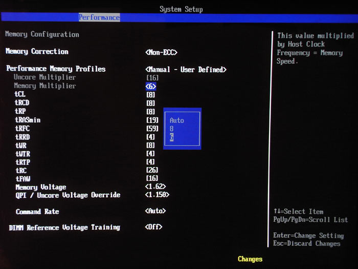 Intel DX58SO настройки памяти 1