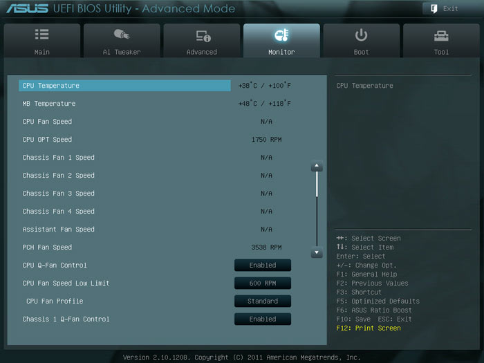 ASUS Sabertooth X79 системный мониторинг 1