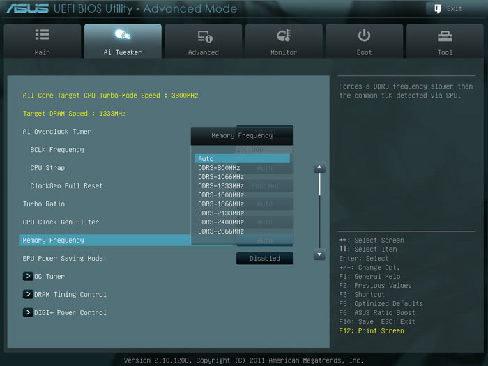 ASUS Sabertooth X79 частота памяти