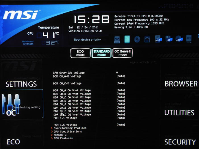MSI X79A-GD65 (8D) настройки разгона 2