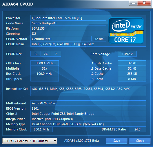  I7 2600k  -  6