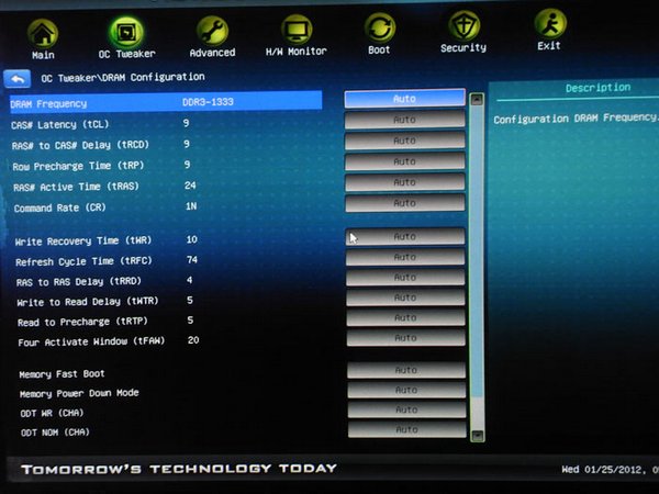 ASRock Z68 Extreme7 настройки памяти 1