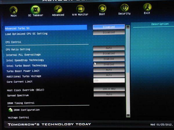 ASRock Z68 Extreme7 настройки разгона 1