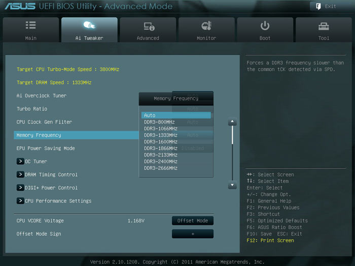 ASUS P9X79 WS частота памяти