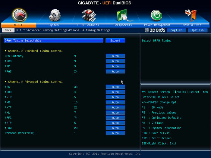 Gigabyte Z77X-UD5H настройки памяти 2