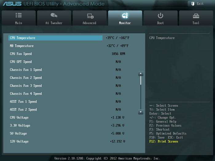 ASUS Sabertooth Z77 системный мониторинг 1
