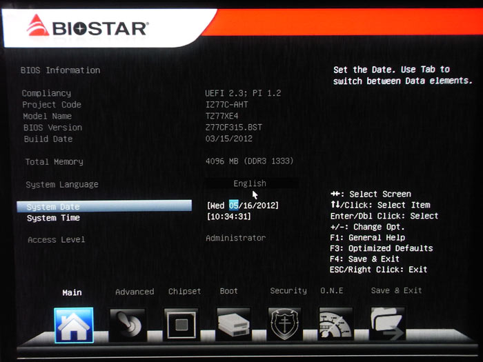  Biostar TZ77XE4 BIOS 