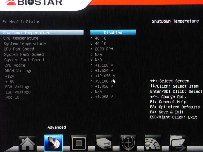 Biostar TZ77XE4 системный мониторинг 1