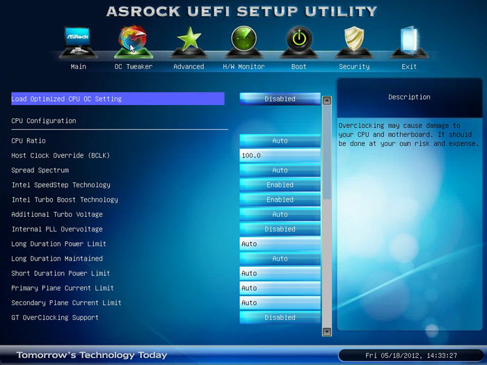 ASRock Z77 Extreme6 настройки разгона 1