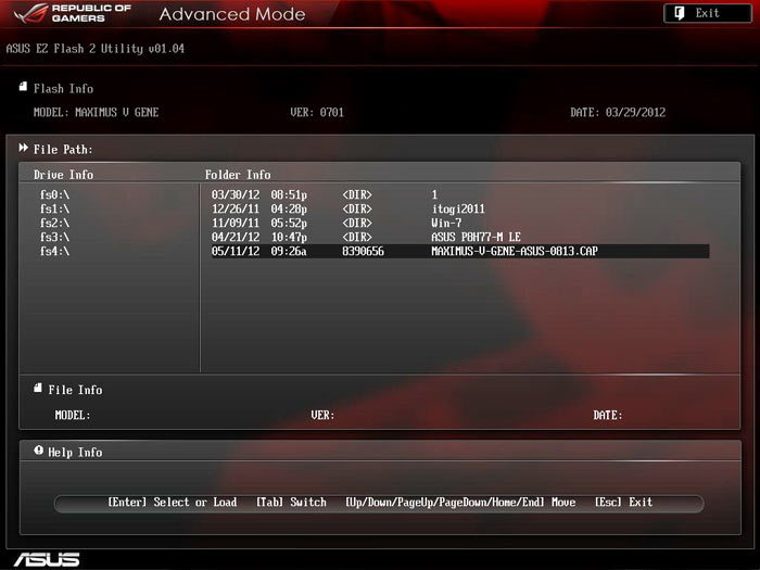 ASUS Maximus V Gene EZ Flash 2