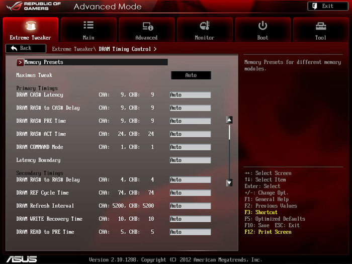 ASUS Maximus V Gene настройки памяти 1