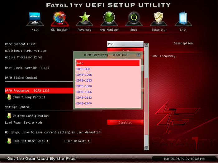 ASRock Fatal1ty X79 Professional частота памяти