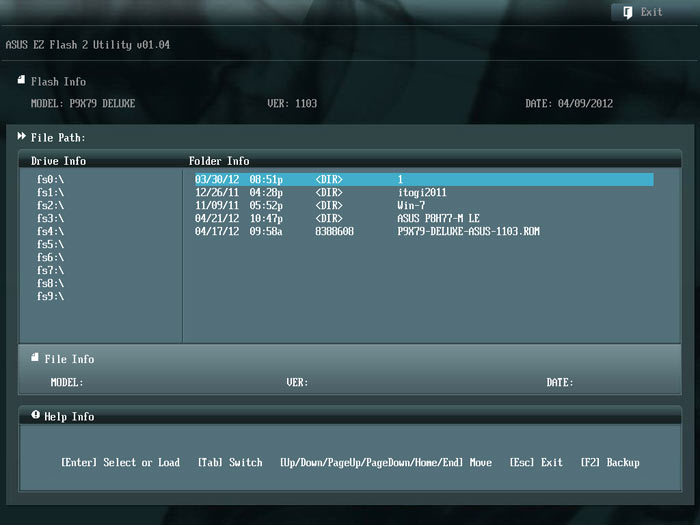 ASUS P9X79 Deluxe EZ Flash 2